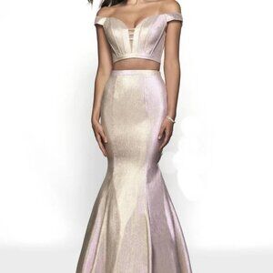 Blush Prom By Alexia Pink Shimmer 2 Piece Gown